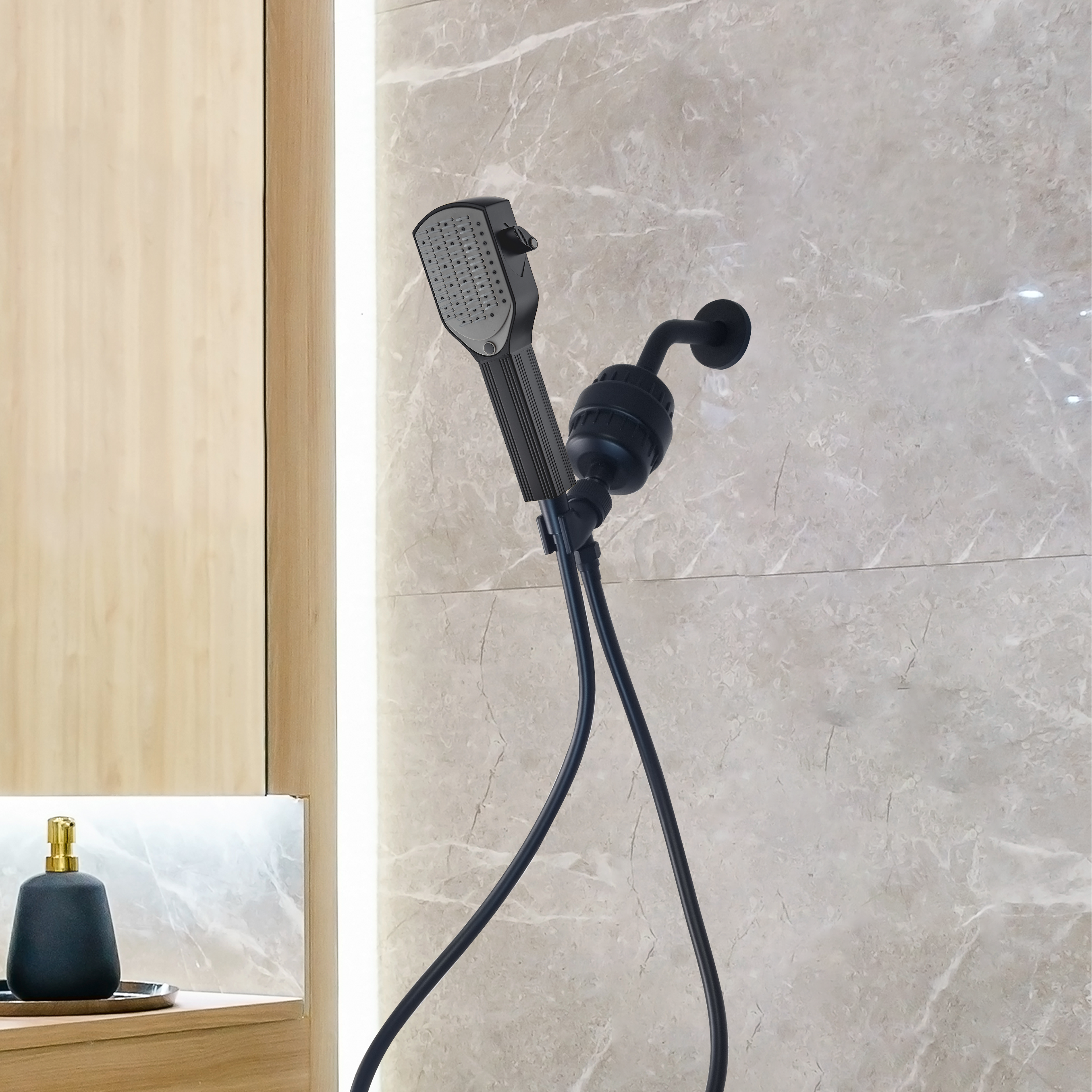 Detangler Comb Comb Showerhead مجموعة دش كاملة