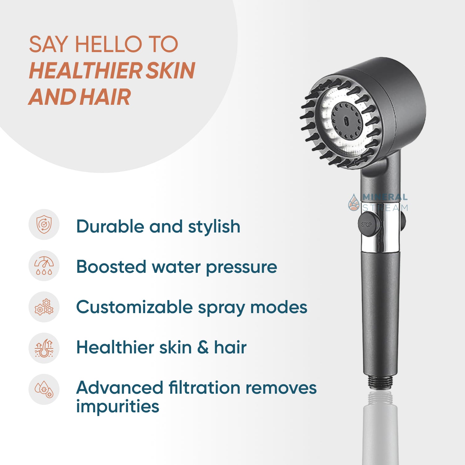 Ultimate Shower Massage Shower Head Complete Shower Kit