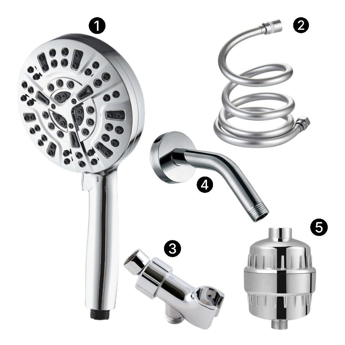 MineralStream Luxe 10 Mode Mode High Pressure Dower Head (Wirowered)