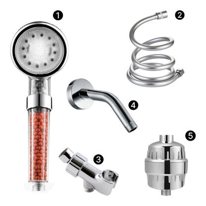 LED Ionic Showerhead Complete Shower Kit
