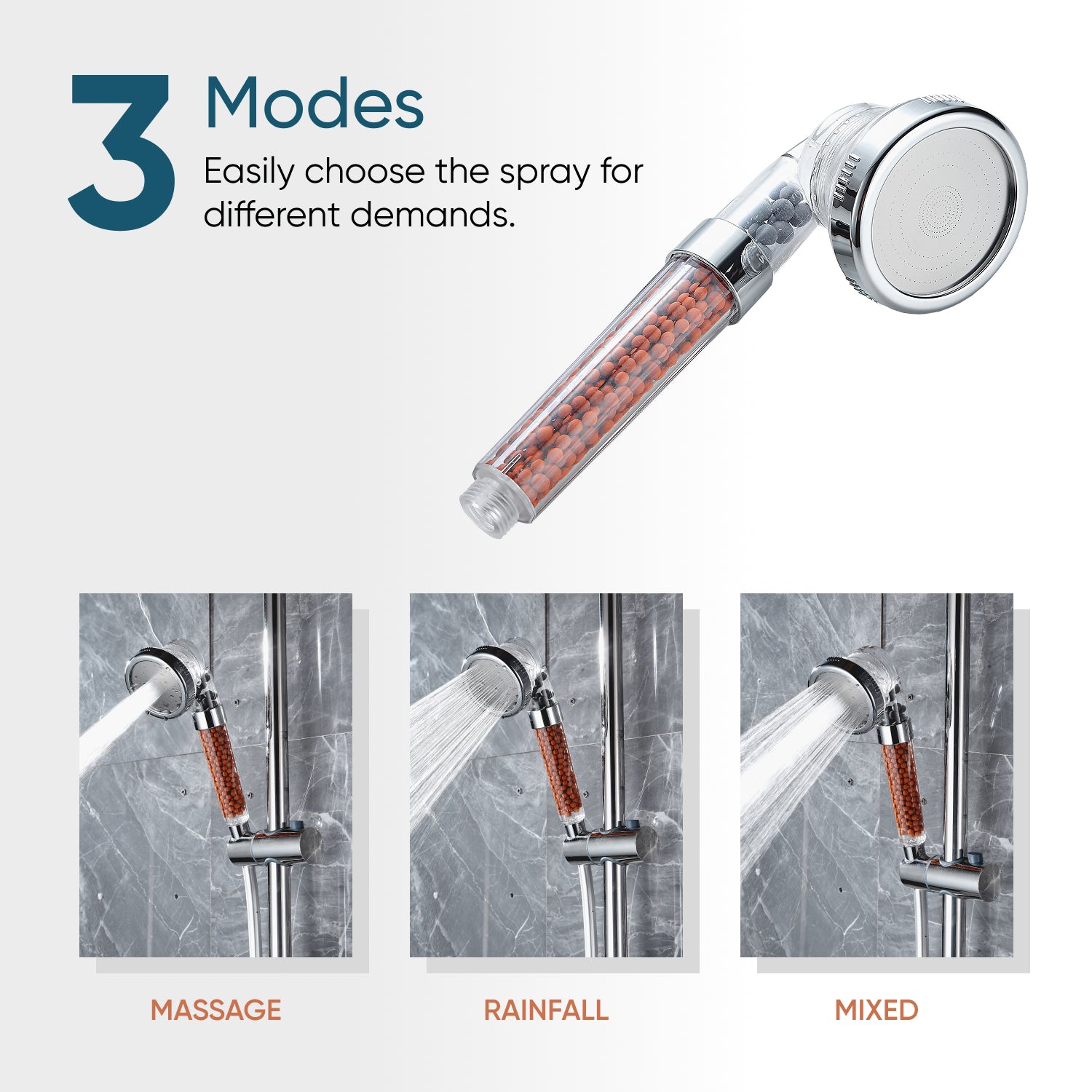 Eco-Friendly Showerhead Complete Shower Kit